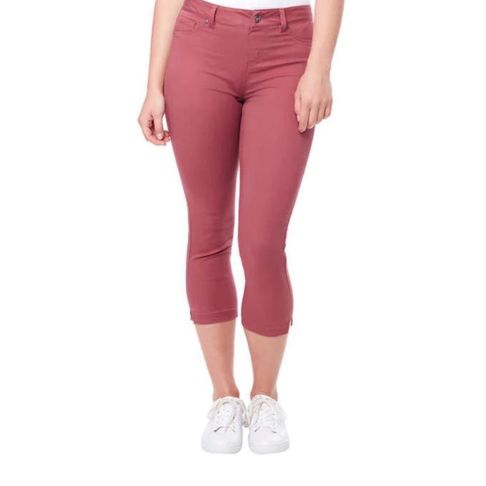 Up! Pull on 5-pocket Crop Pant Pink 14 NWT